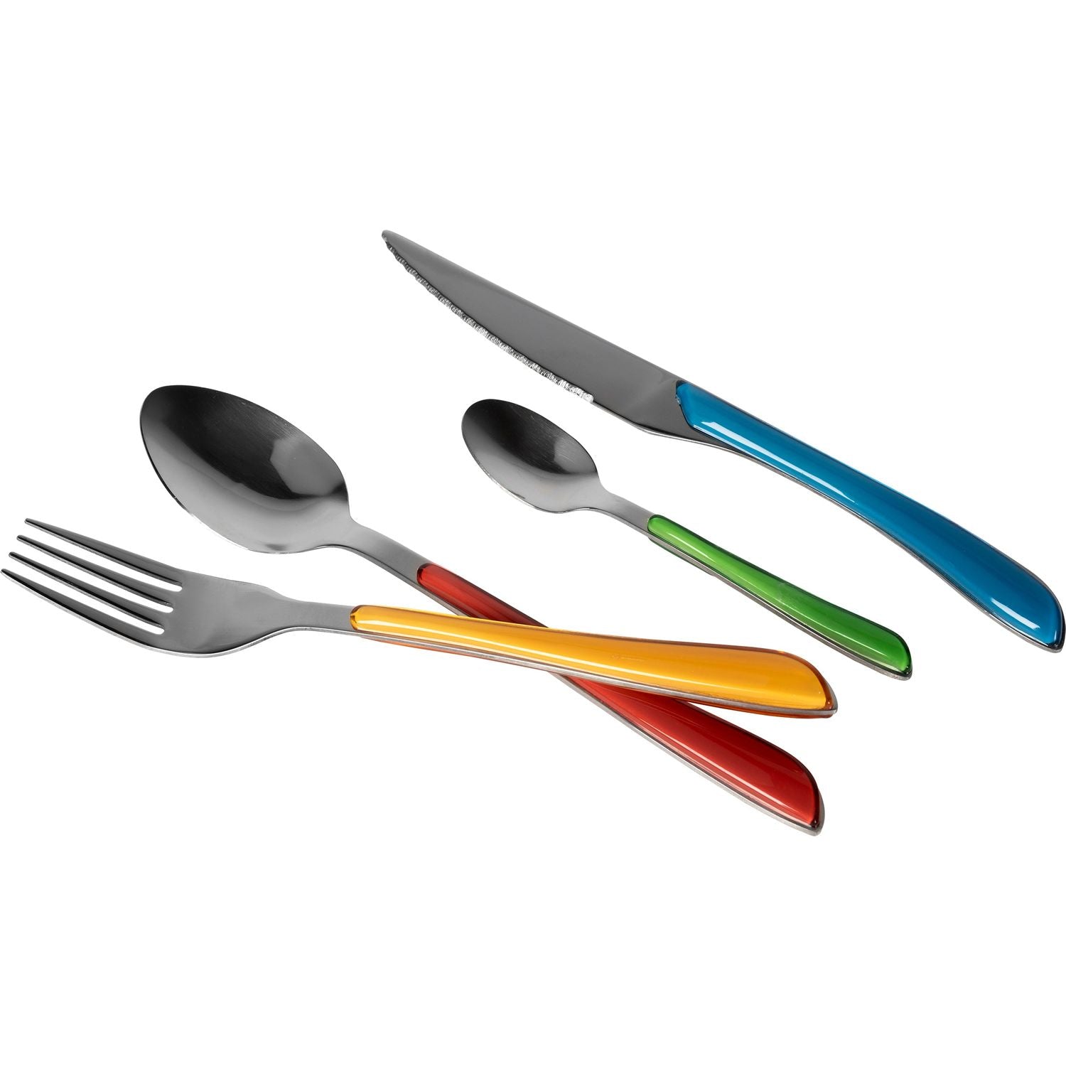 GUSTO CASA - Servizio posate in acciaio inox Multicolor 24 pezzi Glossy mix Premium